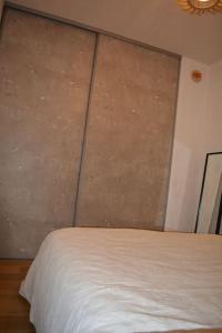 a bedroom with a white bed in a room at Saint lary soulan village T2 Avec parking in Saint-Lary-Soulan