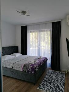 バオシチにあるApartmani Pasaraのベッドルーム(ベッド1台、窓付)