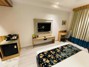 TV a/nebo společenská místnost v ubytování Hotel Malbork Inn @ Janakpuri