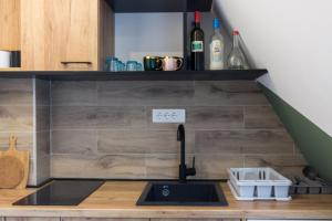 a kitchen with a sink and a counter at Apartman Maslacak in Divčibare