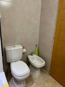 ein Bad mit einem WC und einem Waschbecken in der Unterkunft Bellísimo departamento de un dormitorio, ubicación inmejorable in Rosario