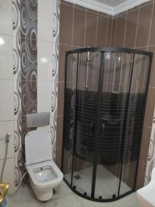 トラブゾンにあるYAFA Furnished Apartments Trabzonのバスルーム(シャワー、トイレ付)