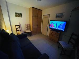 Televízia a/alebo spoločenská miestnosť v ubytovaní IDEAL MONTAGNE