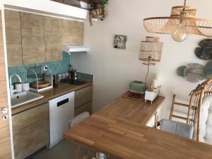 Front de mer 35m2 vue époustouflante的厨房或小厨房