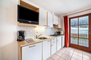 Kuchyň nebo kuchyňský kout v ubytování Rieglhof Apartment Maisel