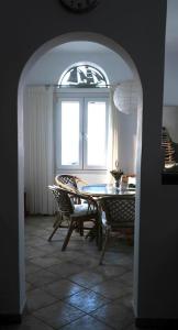 A seating area at Beach House in Tinos island