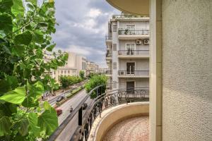 a view of a city street from a building at Charming Contemporary 2 bedroom apartment in Athens