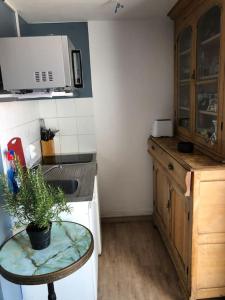 Kuchnia lub aneks kuchenny w obiekcie 2 pièces 2 terrasses 100 m Croisette très clair.