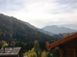 ル・グラン・ボルナンにあるAppartement Le Grand-Bornand, 3 pièces, 6 personnes - FR-1-241-35の家並木山脈