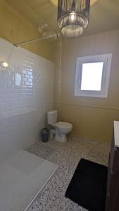 ein Bad mit einem WC und einem Fenster in der Unterkunft A CASA DI GEMMA in Appietto