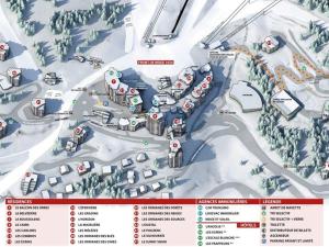 un mapa de una estación de esquí en la nieve en Appartement Les Orres, 2 pièces, 6 personnes - FR-1-322-233, en Les Orres