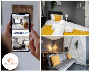 a person taking a picture of a bedroom and a living room at Large & Spacious 3 Bedroom House with Parking & Wifi By Hinkley Homes Short Lets & Serviced Accommodation in Liverpool