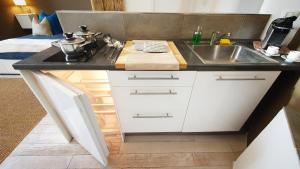 a kitchen with a sink and a counter top at Apartment Giotto Eremitani in Padova