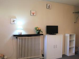 a living room with a tv and a radiator and a tvictericterictericter at Studio 4 Pers à Vars - Emplacement Idéal Proche Pistes et Commerces - FR-1-330B-179 in Vars