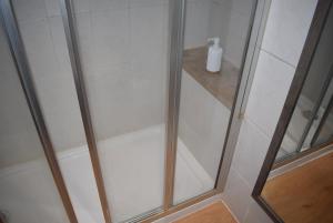 a shower with a glass door in a bathroom at Terreiro da Erva House 2 in Coimbra +16 photos