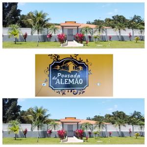 un letrero para un hotel pueblo albuquerque en Pousada do Alemão exclusiva para pescadores em Cananéia-SP, en Cananéia