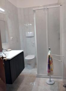 ein Bad mit einer Dusche, einem WC und einem Waschbecken in der Unterkunft Nonna Maria Guest House in Arezzo