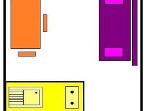 un disegno di una casa di colore diverso di Appartement Vars, 1 pièce, 2 personnes - FR-1-330B-131 a Vars