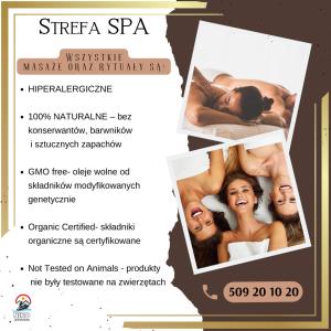 a flyer for a spa with a photo of a woman at Niko Jeziorsko 