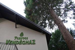 a palm tree is growing on the side of a building at Fenyves Vendégház in Bábolna