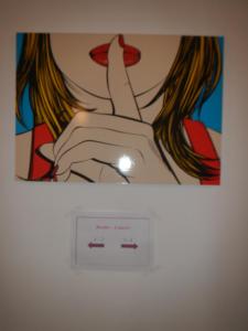 a painting of a woman holding a computer mouse at SelfMatic in Orio al Serio