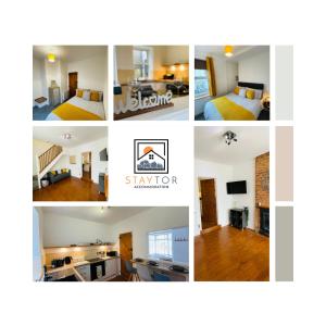 Un collage de diferentes imágenes de una habitación. en New North House by Staytor Accommodation, en Exeter