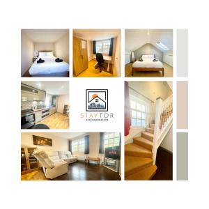 a collage of different pictures of a room at Richmond House (9A) by Staytor Accommodation in Exeter