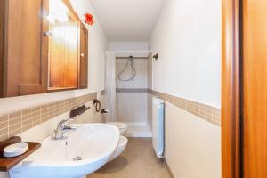 een badkamer met een wastafel en een toilet bij Alessia's Flat- Zanica in Bergamo