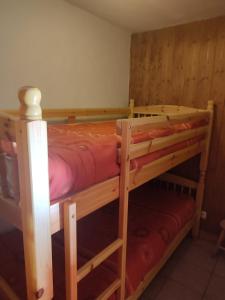1 Schlafzimmer mit 2 Etagenbetten in einem Zimmer in der Unterkunft Boost Your Immo Les Deux Alpes Chalets d'or 792 in Les Deux Alpes