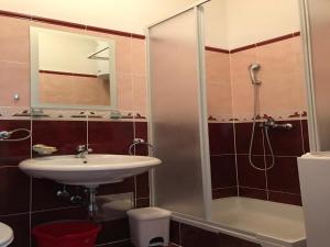 Poljica的住宿－Apartments Semafor，一间带水槽和淋浴的浴室