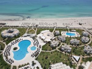 an aerial view of a resort with a beach at Vincci Helios Beach in Midoun