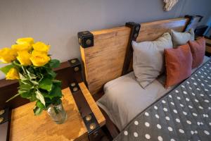 Posteľ alebo postele v izbe v ubytovaní Art Apartament 2 Ustrzyki Dolne