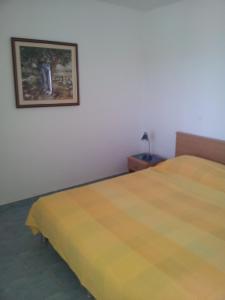 a bedroom with a bed and a picture on the wall at Apartments Miriam Karol in Rukavac