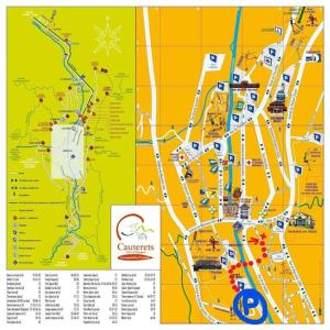 eine Karte der Stadt der Küche in der Unterkunft Maison individuelle au Centre du Village 6/8 pers. in Cauterets