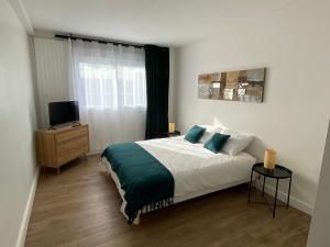 Katil atau katil-katil dalam bilik di Appartement situé en centre ville super lumineux