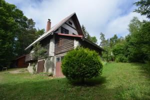 une vieille maison avec un bush devant elle dans l'établissement Kuća za odmor Curl, à Delnice