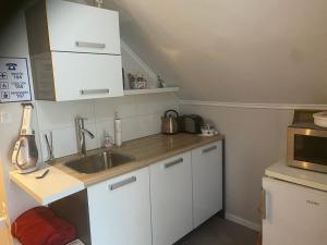 A kitchen or kitchenette at Maria Vendéghaz