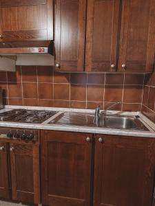 a kitchen with a sink and a stove at Apartment HM in Gozd Martuljek