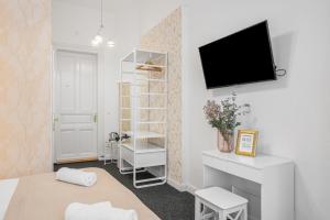 TV a/nebo společenská místnost v ubytování Downtown Bratislava B&B