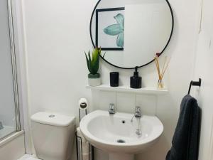 ソールズベリーにあるSalisbury Solaceのバスルーム(洗面台、鏡、トイレ付)