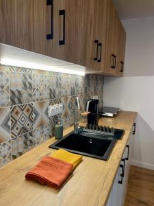 Kuchyňa alebo kuchynka v ubytovaní Apartament za Ratuszem - z balkonem