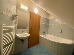 Kúpeľňa v ubytovaní Hotel Pod Kokšínem
