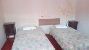 Habitación con 2 camas y 2 mesitas de noche en Gran Hotel, en Arequipa