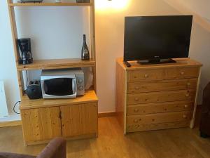 Televízia a/alebo spoločenská miestnosť v ubytovaní Charmant T2 avec cuisine équipée à Villard-de-Lans - FR-1-515-148