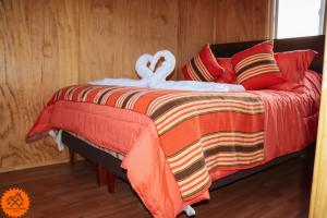 Cama o camas de una habitación en Cabaña Río Noroeste