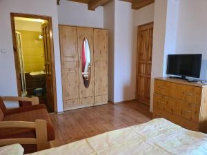 Televízia a/alebo spoločenská miestnosť v ubytovaní Mediterrán Apartman és Vendégház