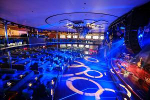 a view of a bar on a cruise ship at Tallink ferry - Baltic Queen Tallinn to Stockholm in Tallinn