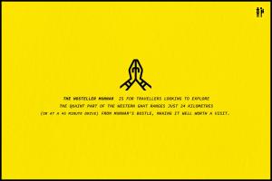 um sinal amarelo com uma imagem de um símbolo em The Hosteller Munnar em Munnar