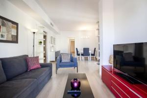 a living room with a couch and a tv at 73cop1034 - Spacious apartment with terrace in Barcelona