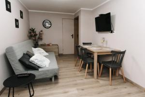 Televízia a/alebo spoločenská miestnosť v ubytovaní Apartament KARO 1 Karkonosze